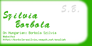 szilvia borbola business card